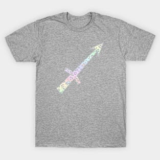 Sagittarius Zodiac Horoscope Symbol in Pastel Rainbow Leopard Print T-Shirt